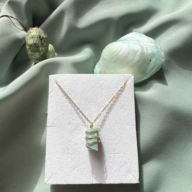 Collana in amazzonite grezza , prov : Russia 🇷🇺, acciaio inox 