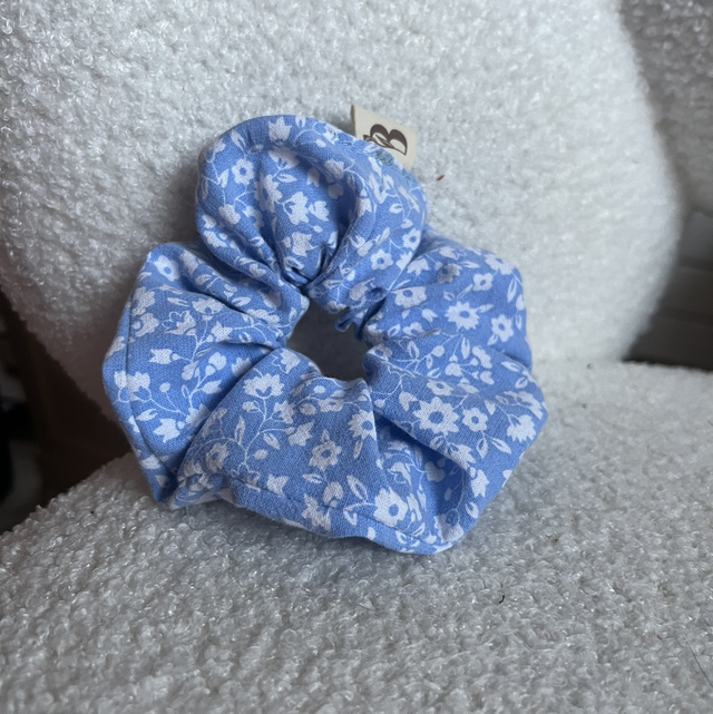 Chouchou upcyclé Phantasio - Bleu fleuri