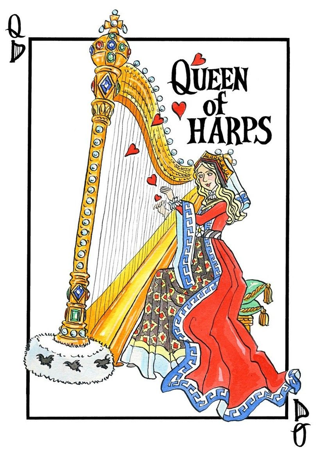 "Queen of Harps" Tea Towel