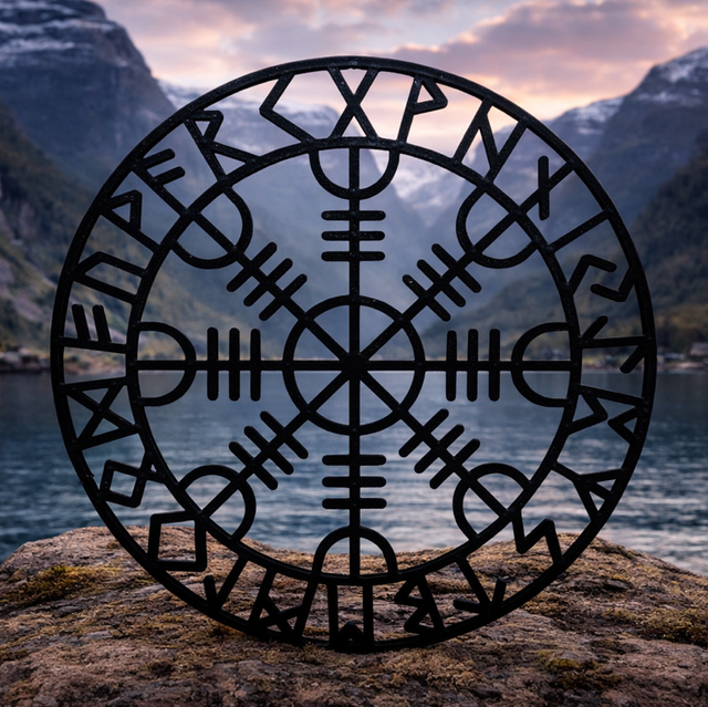 Wall art 3D Helm of Awe 20cm diameter Norse Viking