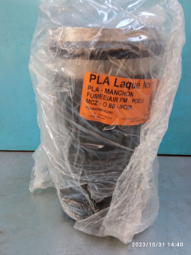 Pla - Manchon FumeeAir Fm – Poele Mcz - D 80 - Noir - 2PLAMAFM80MCZNO 