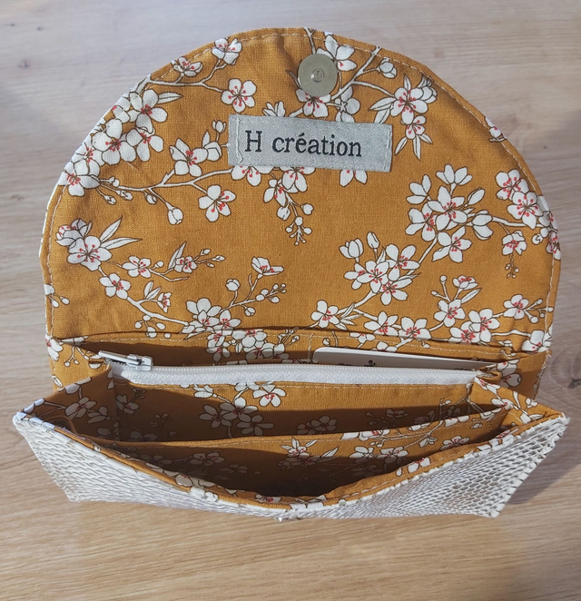 Portefeuille blanc fleur