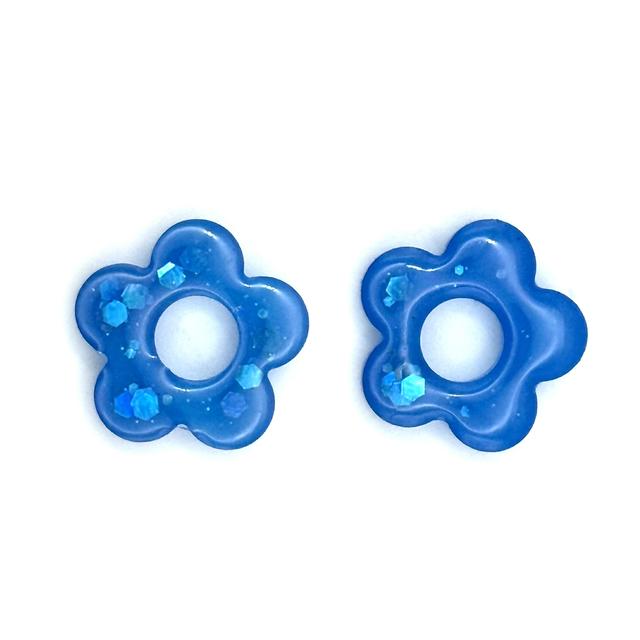 Pampilles Fleurs Moyennes bleues réversibles 