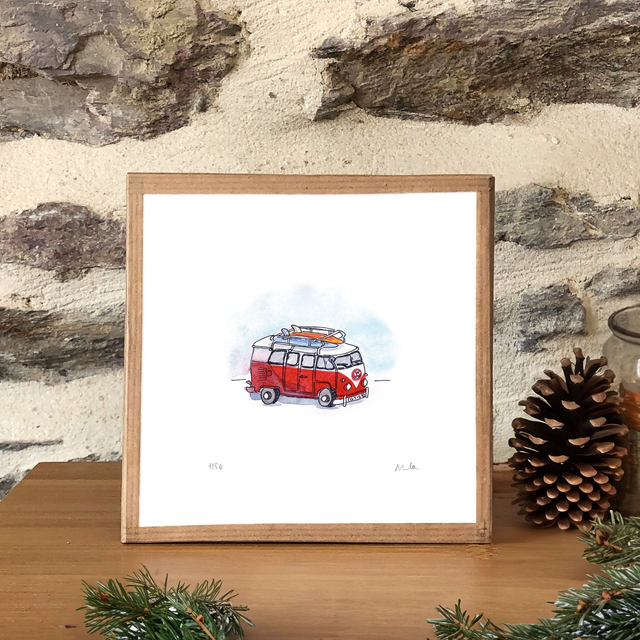 Volkswagen Surf Van Art Print - Ideal Surfer gift