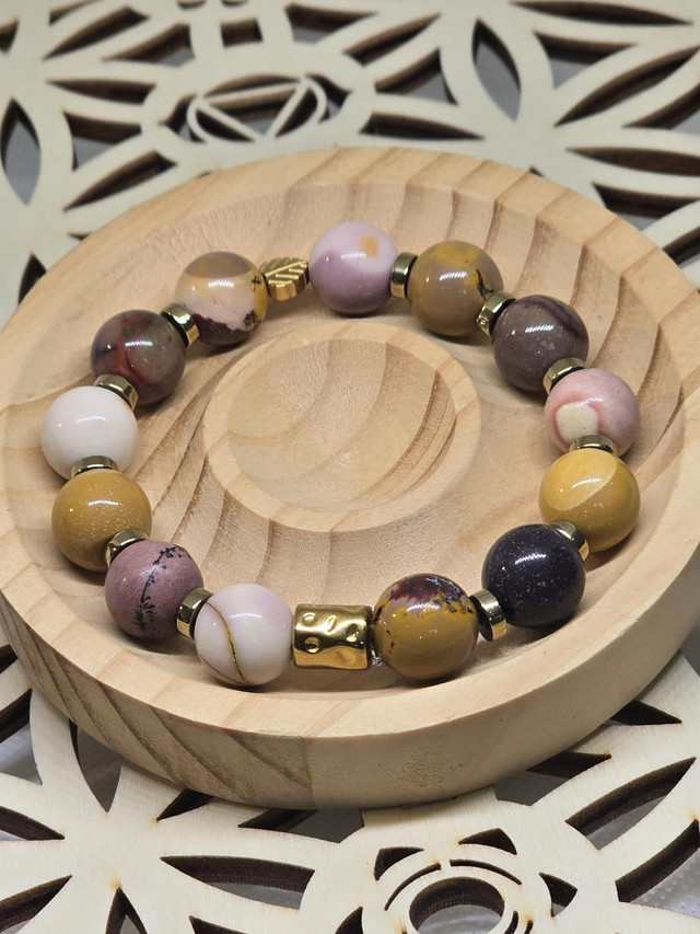 Bracelet Jaspe Mokaïte XL 1,2 cm 