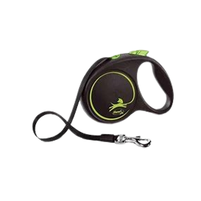 Flexi BLACK DESIGN vert, laisse sangle 5M