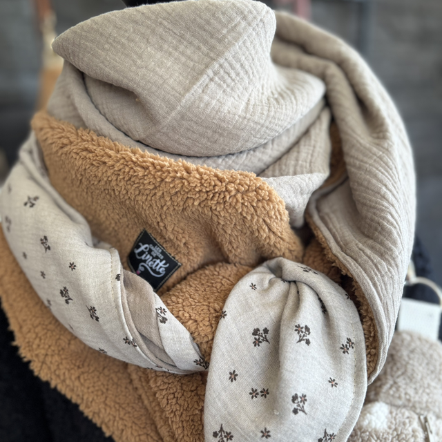 ÉCHARPE TEDDY BEIGE CAMEL