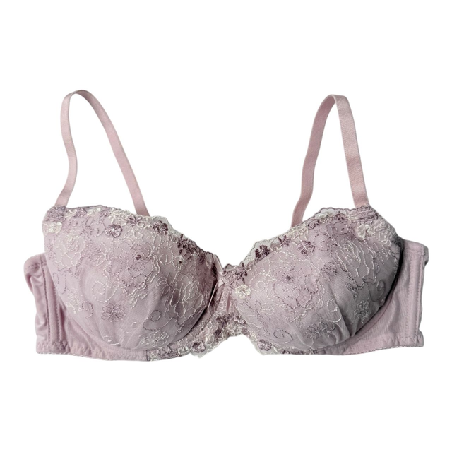 Dusky purple floral embroidered Japanese Bra UK 34B    