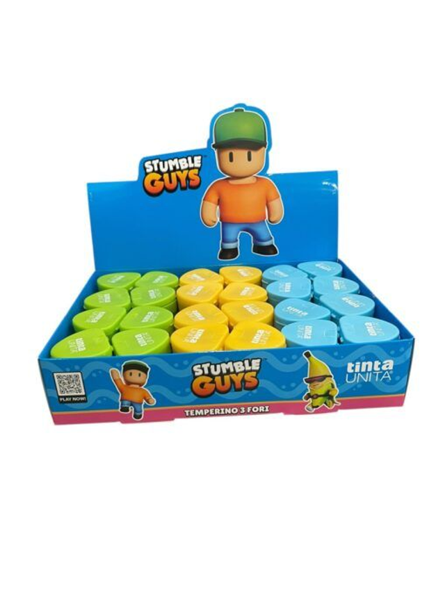 Temperamatite 3 Fori con Serbatoio Stumble Guys Tinta Unita