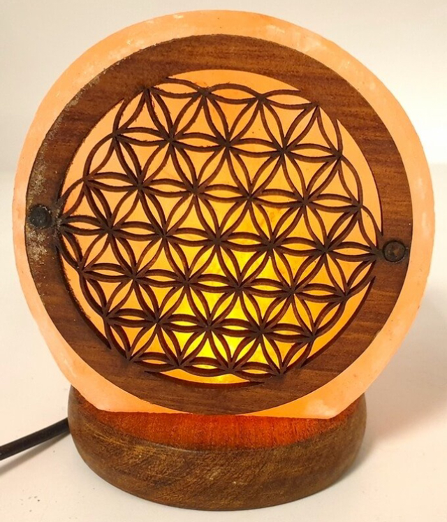 Lampe de Sel USB Fleur de Vie 1KG