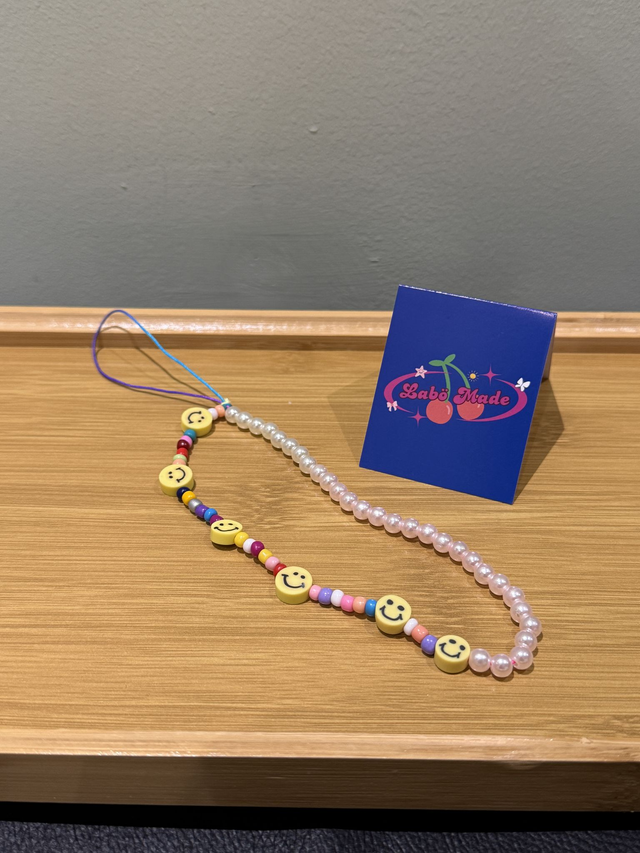 Blush Pearl &amp; Smiles Beaded Charm Strap 