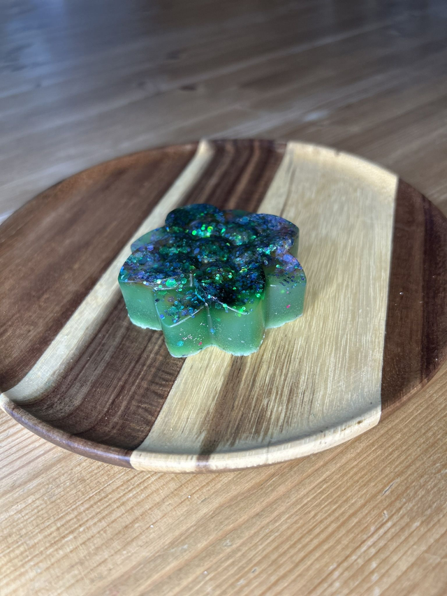 Peppermint scented glitter soap bar