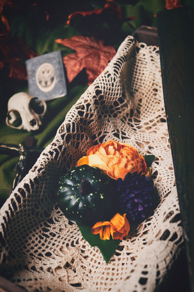 Hair flowers • M • Green pumpkin