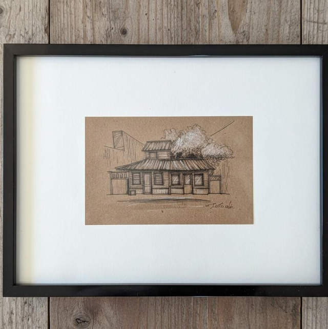 Encre et graphite kraft - case créole #4 - Le Saint-Esprit - Martinique 