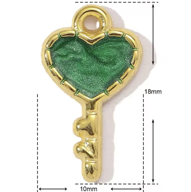 Charm chiave verde 