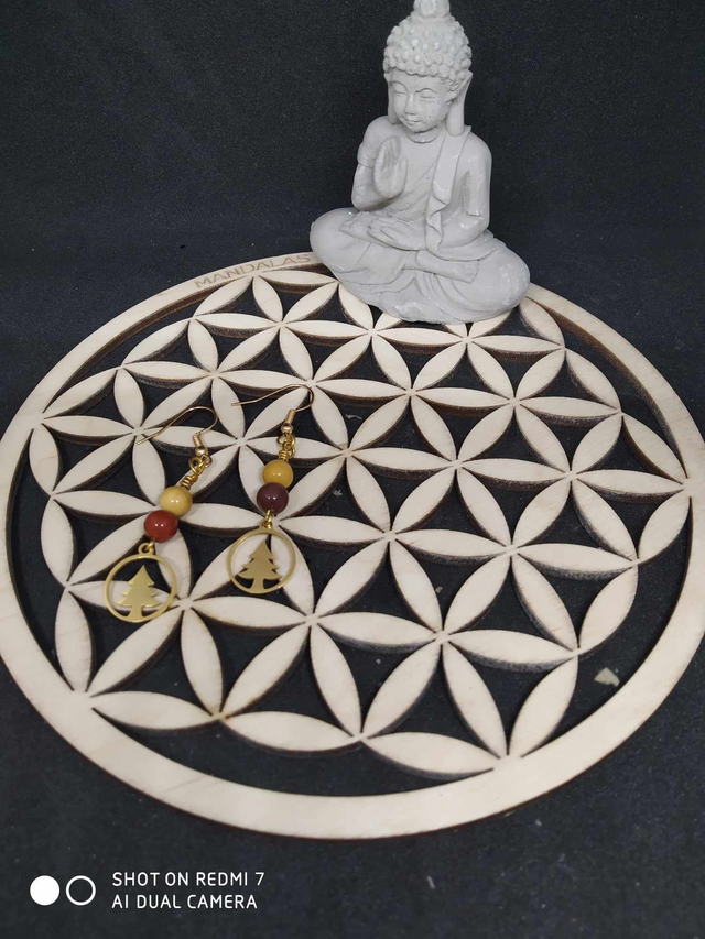 Boucles d'oreilles sapin mookaite 