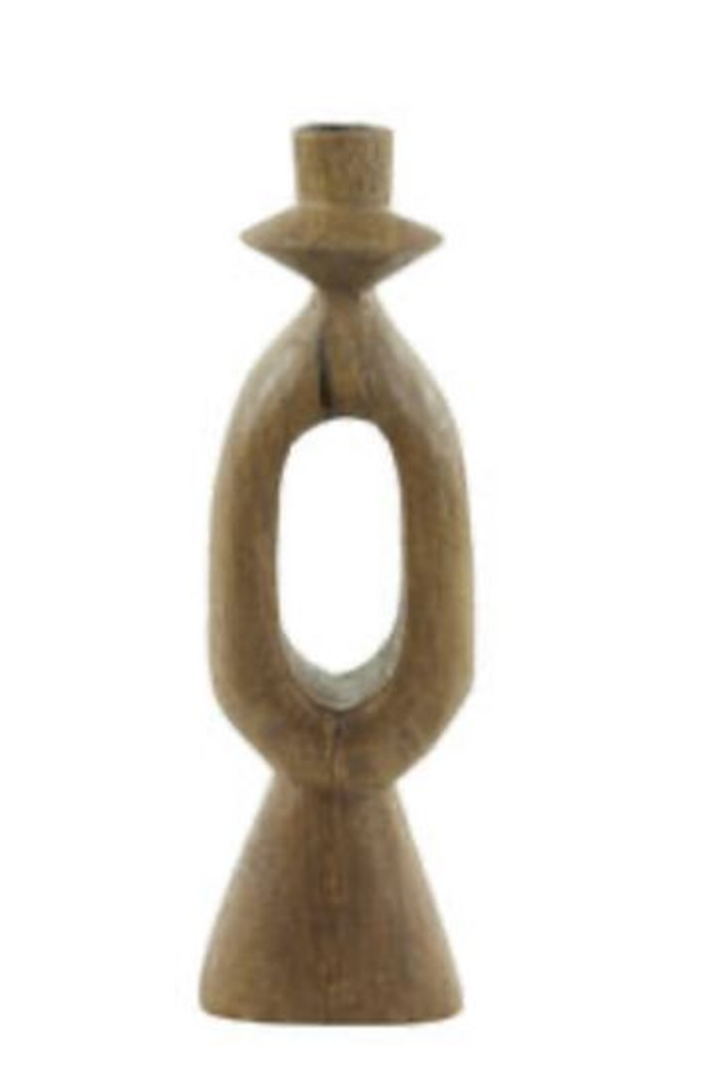 TANANA medium wood candle holder - russet