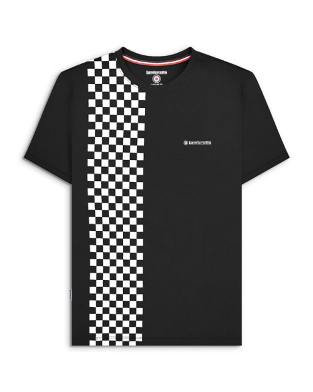 SS1012 Lambretta Two Tone Stripe Tee - Black