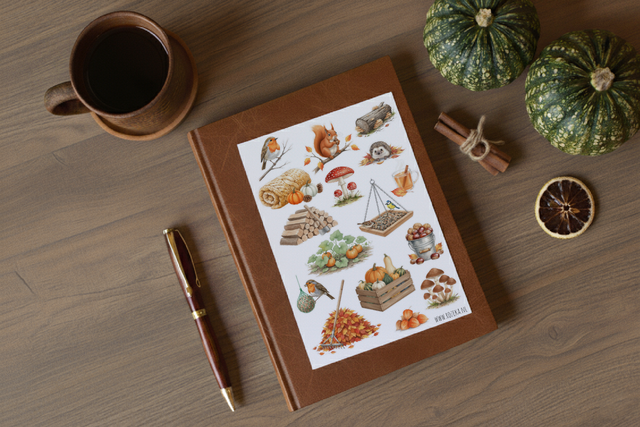 Stickervel Herfst - "Knusse Herfstdagen" - Rozeka