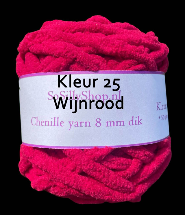 Chenille fluffy yarns 8 mm dik 45 grams