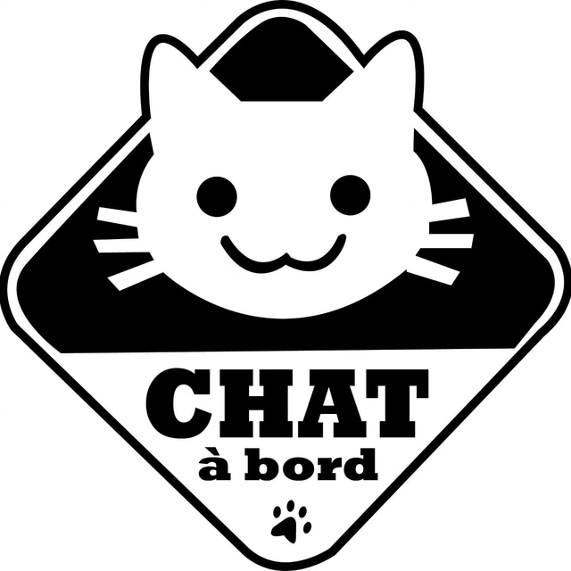 Sticker voiture chat à bord