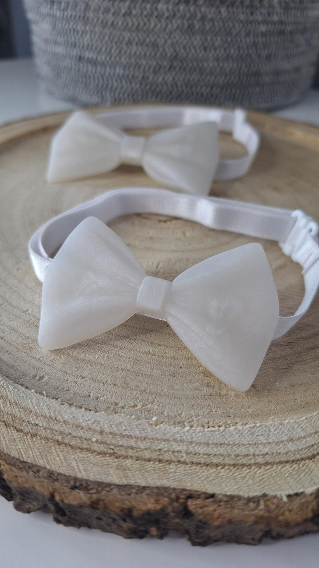 Duo nœuds papillons blancs Père Fils