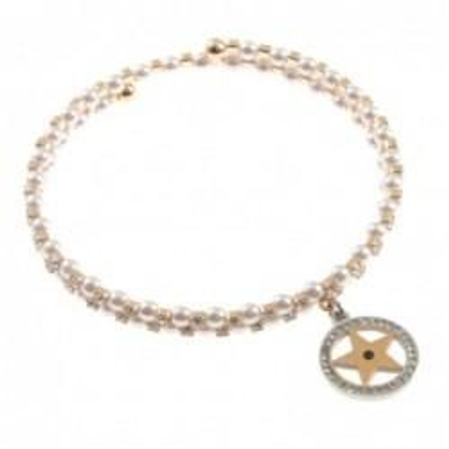 Bracciale donna in bronzo giallo con charm a stella