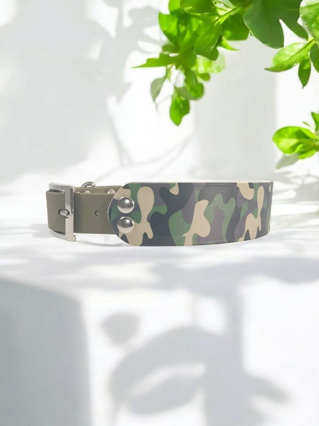 Collier pour chien en BioThane® Original USA. Camo / Olive 