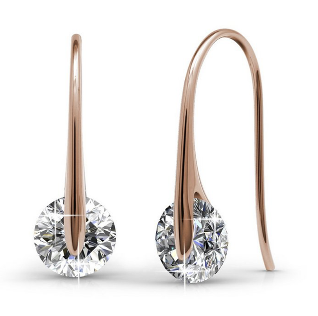 Boucles d&#039;oreilles Classy - Or Rosé et Cristal