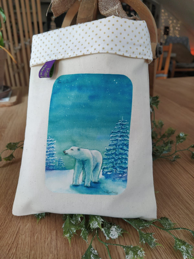 Pochette à livre petit modèle - Ours polaire