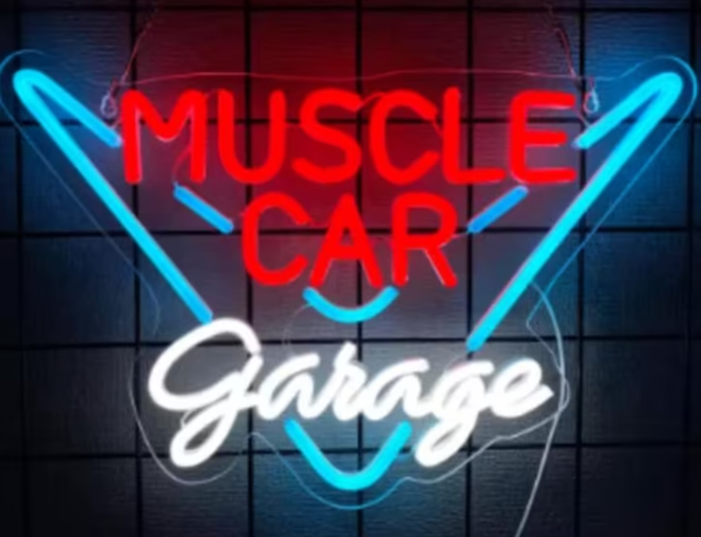 LED lamp neon stijl Muscle Car Garage (41x27.5cm)