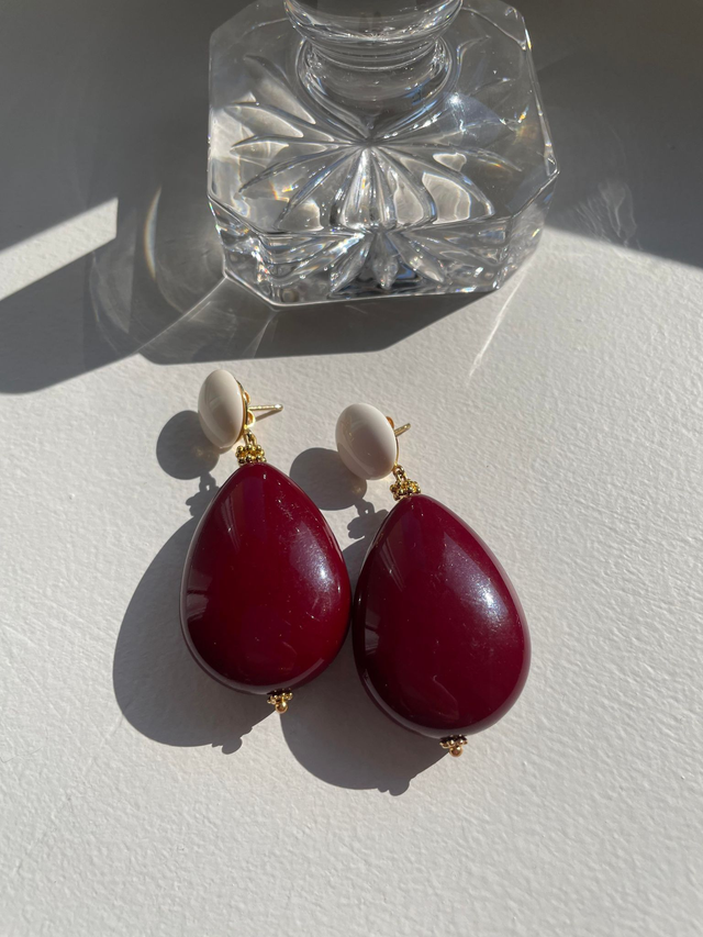 Bénédicte boucles colorées en résine Bordeaux