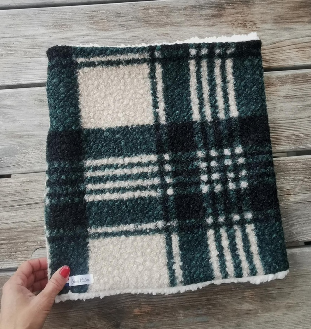 Snood LOUIS carreaux vert/crème