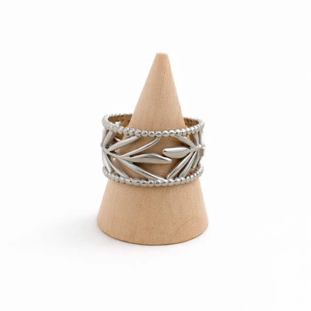 Anillo ajustable acero plateado 