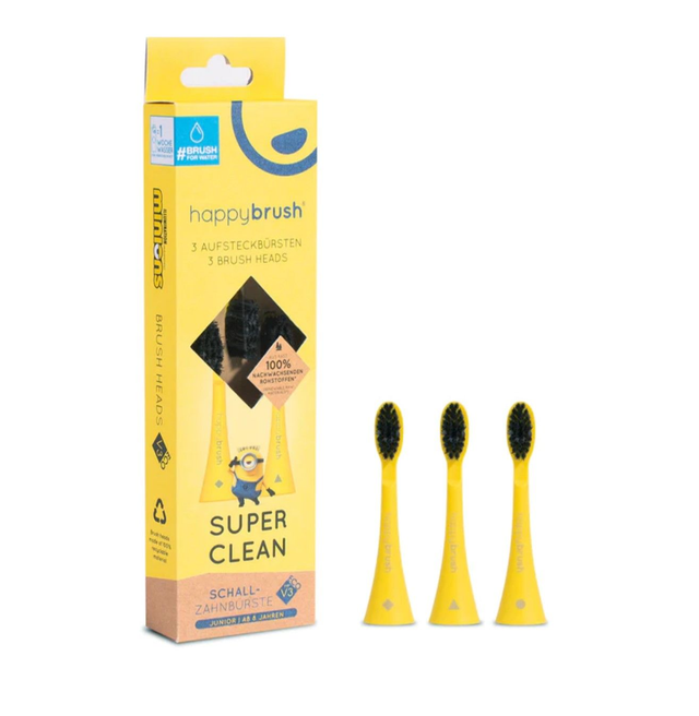 HAPPYBRUSH Tête de brosse Les minions 3x
