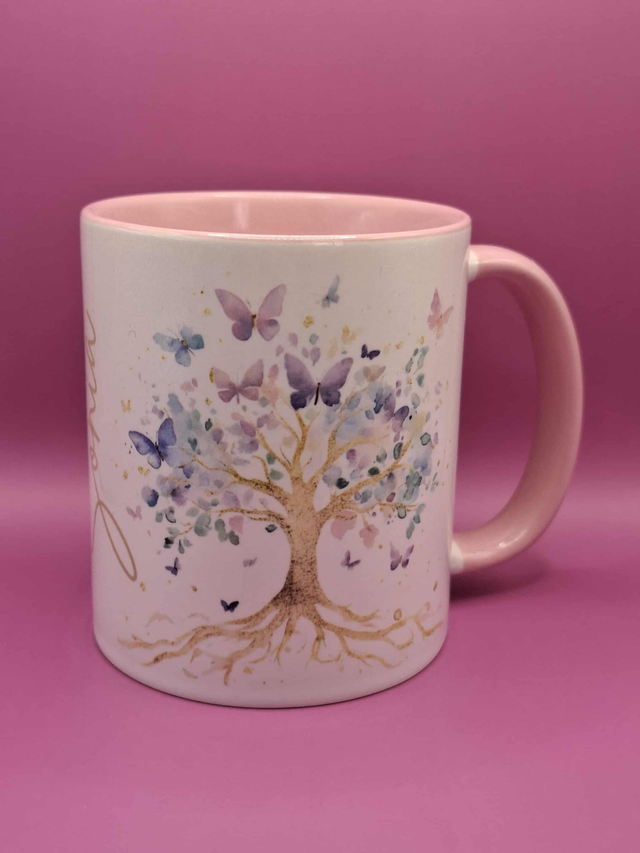 Mug rose arbre de vie