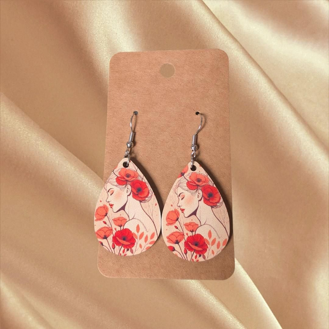 N° 83 Boucles d'oreilles goutte fantaisie hypoallergénique 