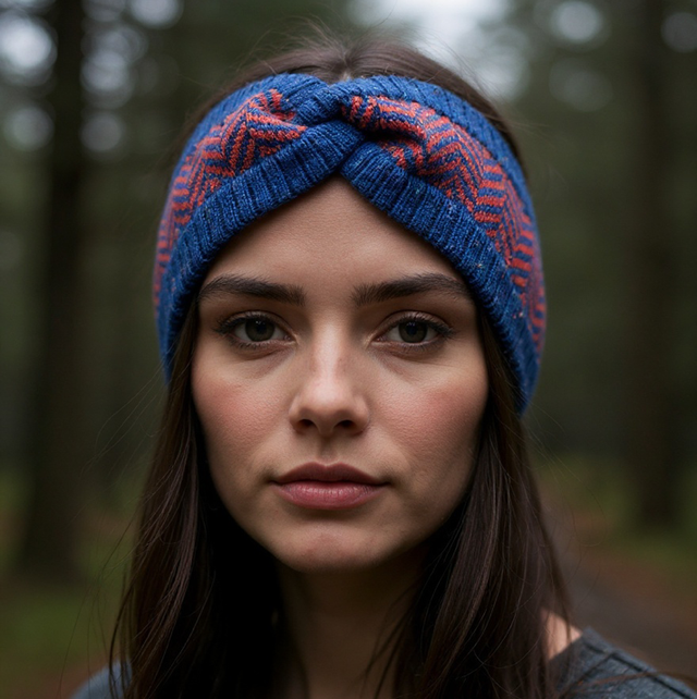 Soft Merino Wool Handmade Headband (Colour: Iron Bru)