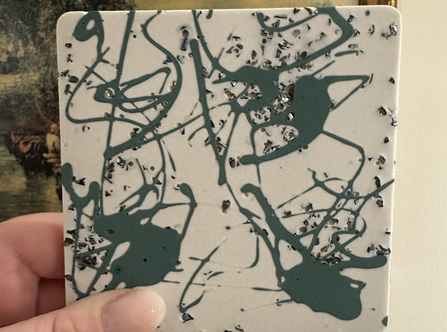 SET OF 2 SQUARE SPLATTER COASTERS