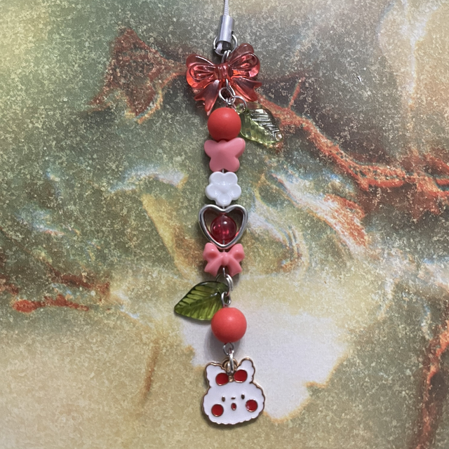 Phone Charm Red Bunny