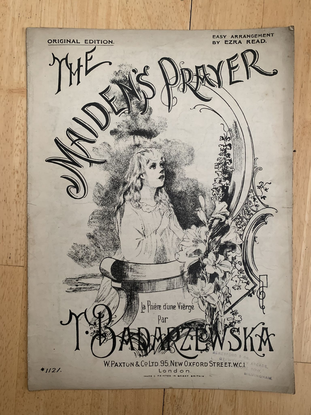 Maiden's Prayer Antique Sheet Music