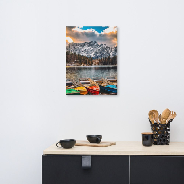 Canvas Fusine mountain view