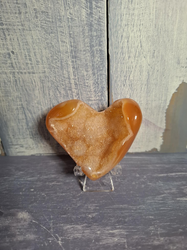 Carnelian Druzy Heart 