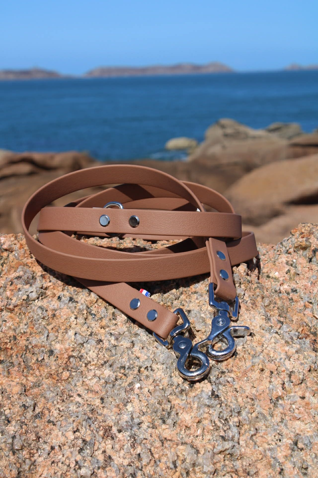 Laisse 3 points nuance de marron / orange / jaune