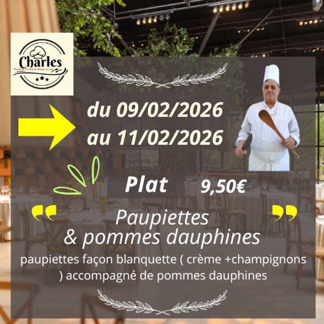 Paupiettes &amp; pommes dauphines pour ( 1 personne )