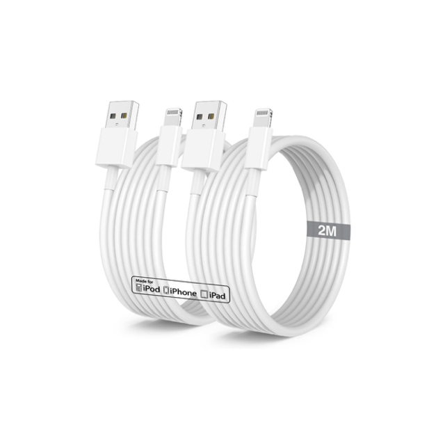 Câble Chargeur iPhone 2M USB Cable Lightning,2 Mètres Cable USB A Lightning Cordon pour iPhone 14 Pro Max/13/12 Mini/11/X/XS/XR/SE/8/7,iPad