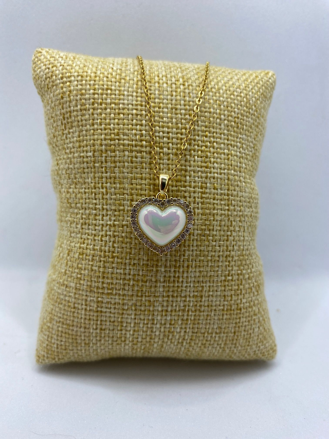 Chaine Pendentif Coeur Nacré 