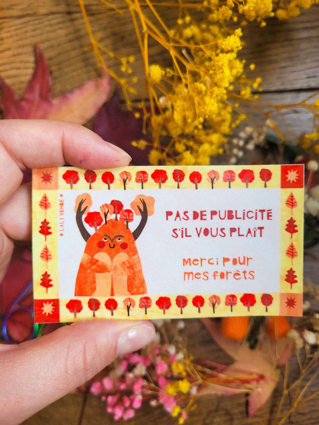 Sticker troll gardien du courrier - Pas de publicité, merci pour mes forêts !