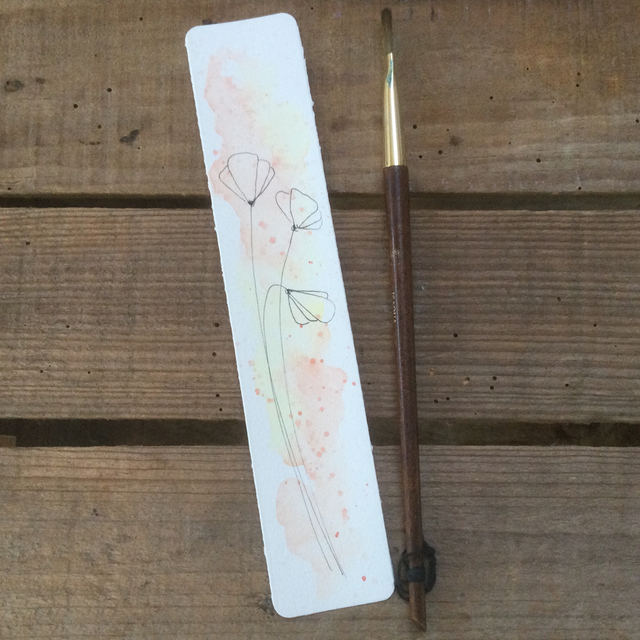 Marque-page Fleurs aux lignes noires 