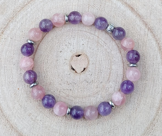 Améthyste et  Quartz Rose